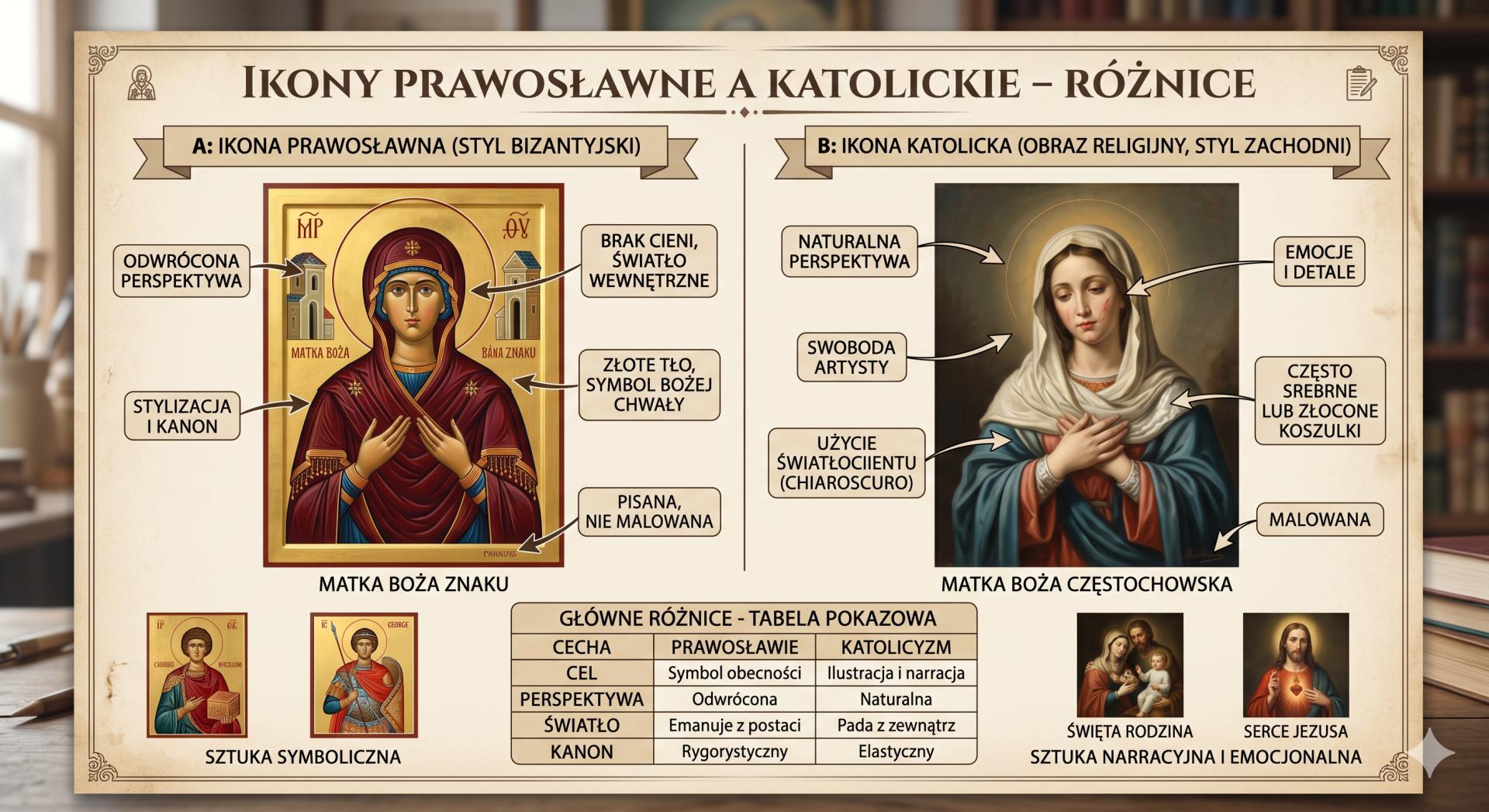 Ikony prawosławne a katolickie — różnice