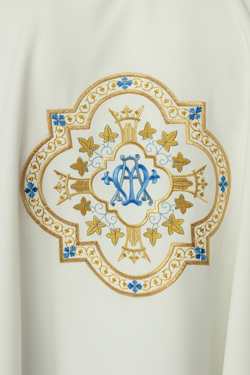 Ornat haftowany maryjny - ecru (H191) - Ornaty Maryjne - zdjęcie 3