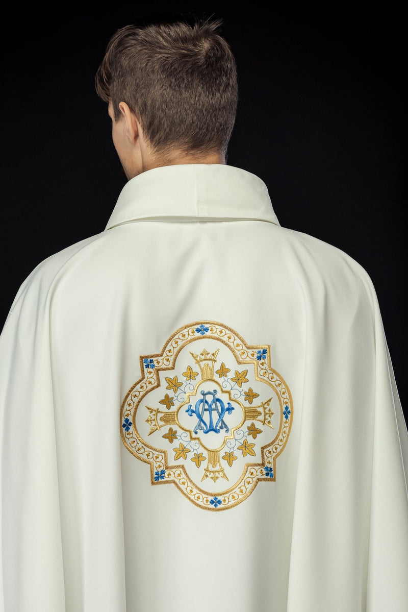 Ornat haftowany maryjny - ecru (H191) - Ornaty Maryjne - zdjęcie 5
