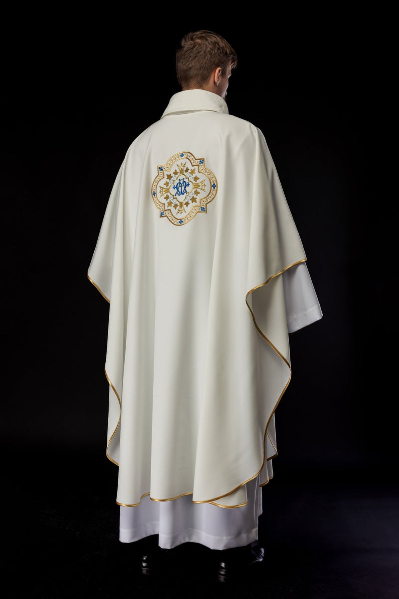Ornat haftowany maryjny - ecru (H191) - Ornaty Maryjne - zdjęcie 6