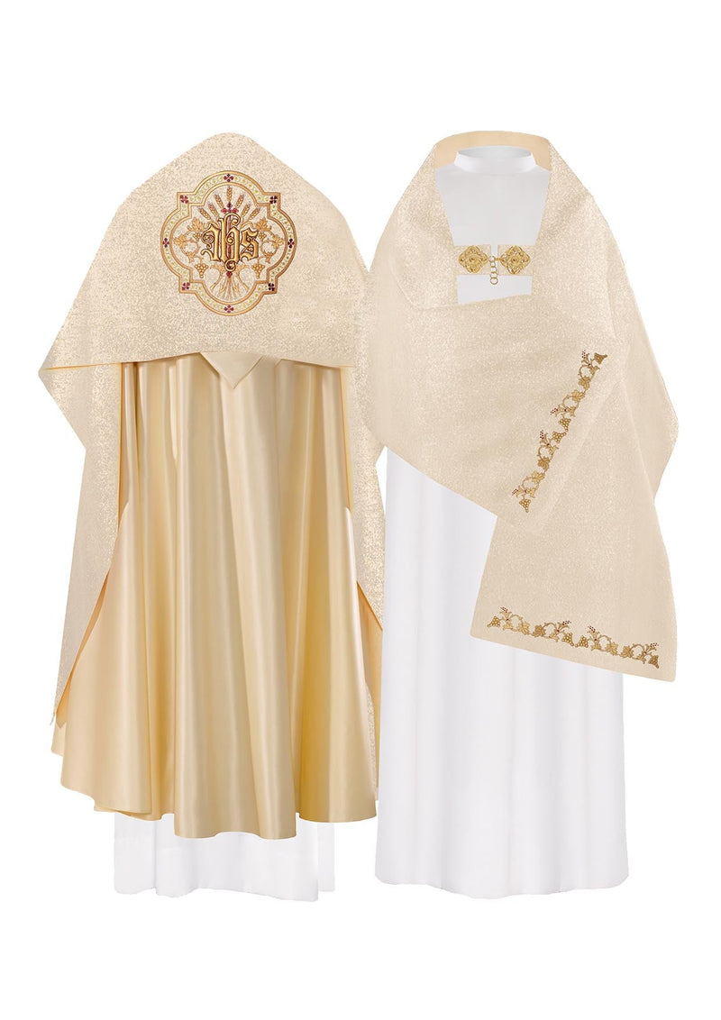 Welon liturgiczny, haftowany kielich - złoty (37) - WELONY