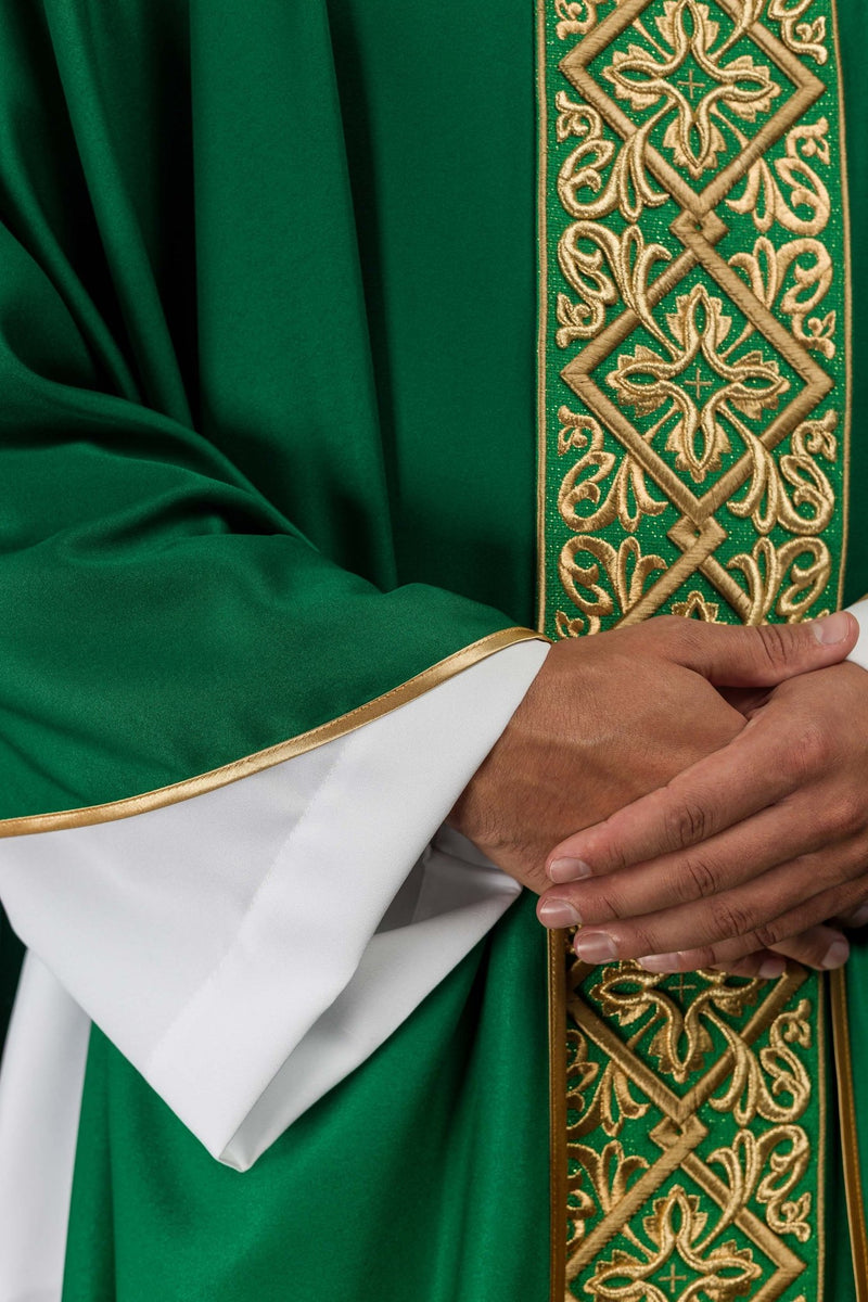 Ornat haftowany zielony, krzyże (H203) - Ornaty zielone - zdjęcie 4