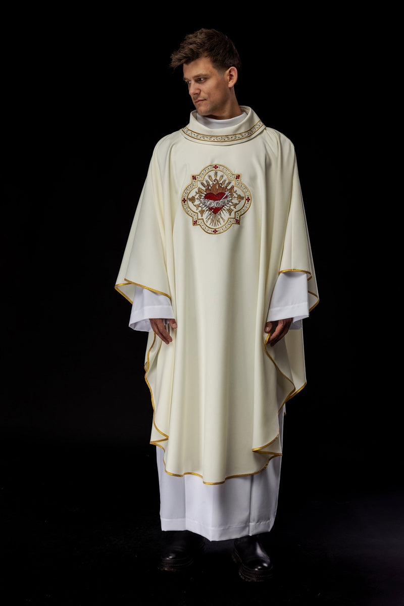 Ornat haftowany- symbol Serca Maryi (126H) - Ornaty Maryjne - zdjęcie 2