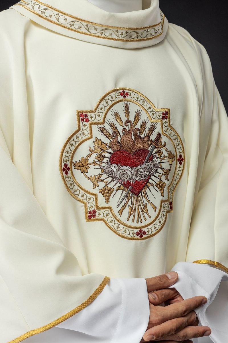 Ornat haftowany- symbol Serca Maryi (126H) - Ornaty Maryjne - zdjęcie 3