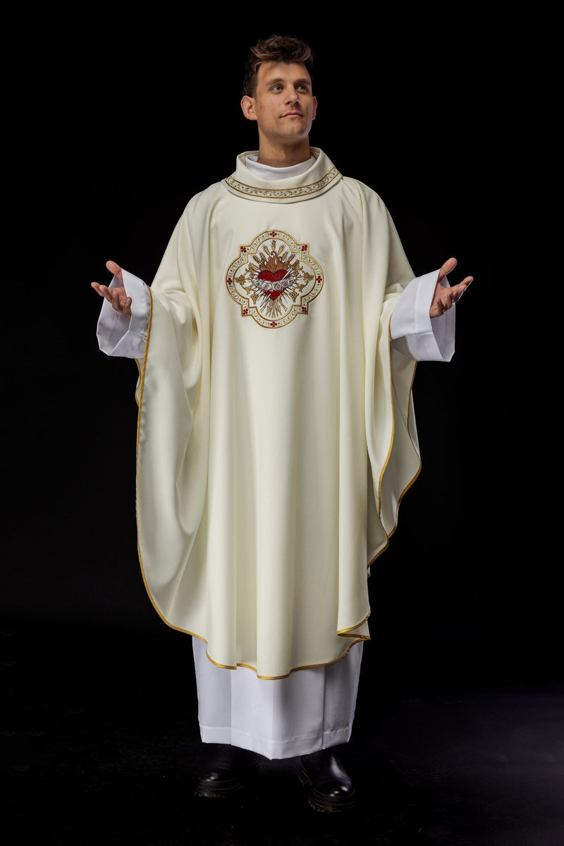 Ornat haftowany- symbol Serca Maryi (126H) - Ornaty Maryjne - zdjęcie 8