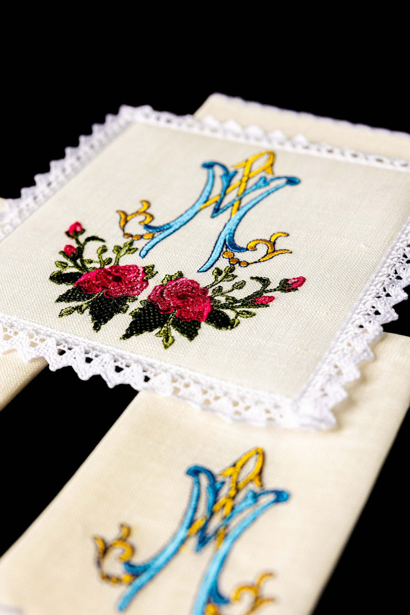 Bielizna kielichowa, lniana, haft Maryjny (89H) - Zestawy lniane - zdjęcie 2