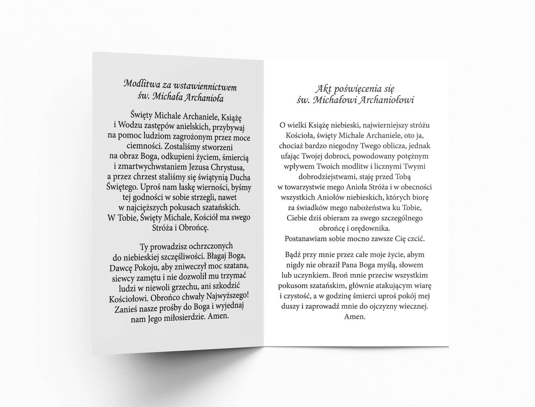 Obrazek składany - św. Michał Archanioł - Folder religijny - zdjęcie 2