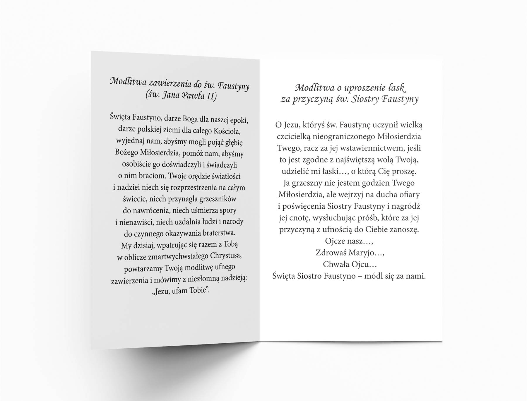 Obrazek składany - św. Faustyna Kowalska - Folder religijny - zdjęcie 2