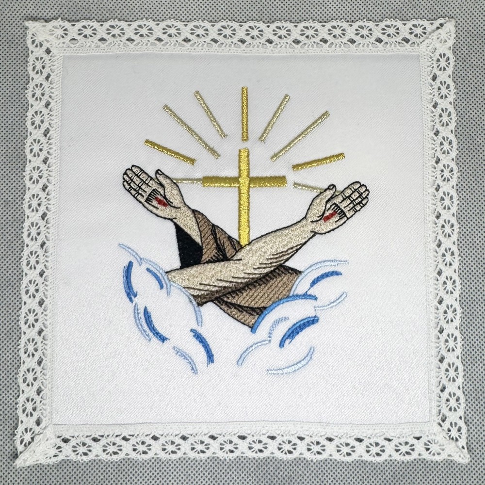 Bielizna kielichowa z symbolem franciszkańskim - Bawełna 100% - zdjęcie 2