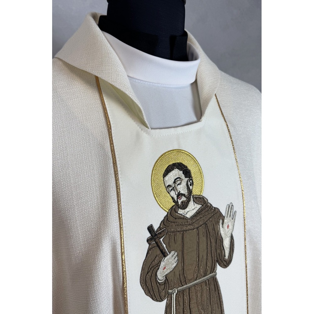 Ornat kapłański haftowany - Święty Franciszek - Ornaty z wizerunkiem świętych - zdjęcie 3