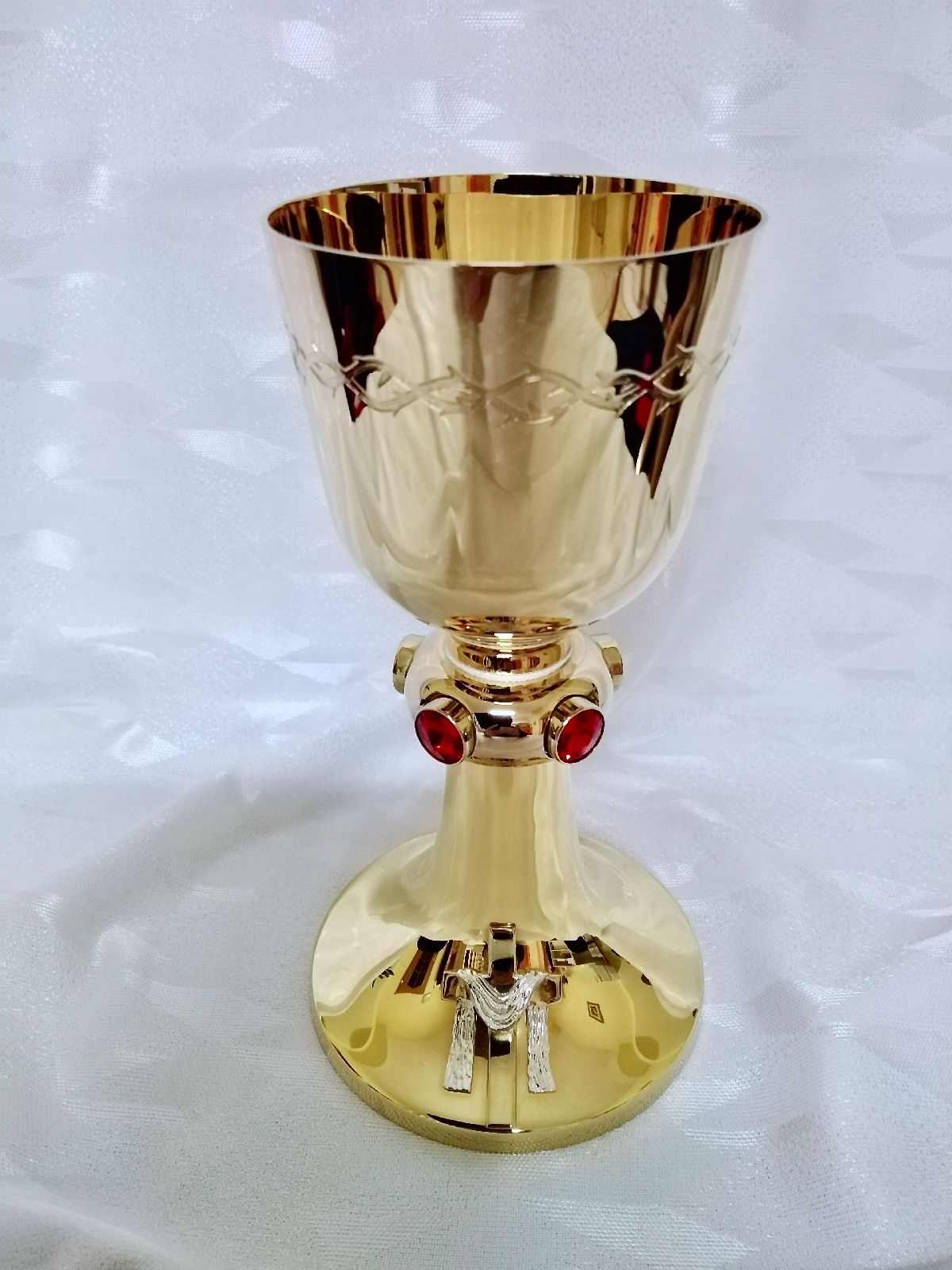 Kielich mszalny, mosiężny, pozłacany - 21 cm - KIELICHY MSZALNE - Nowość