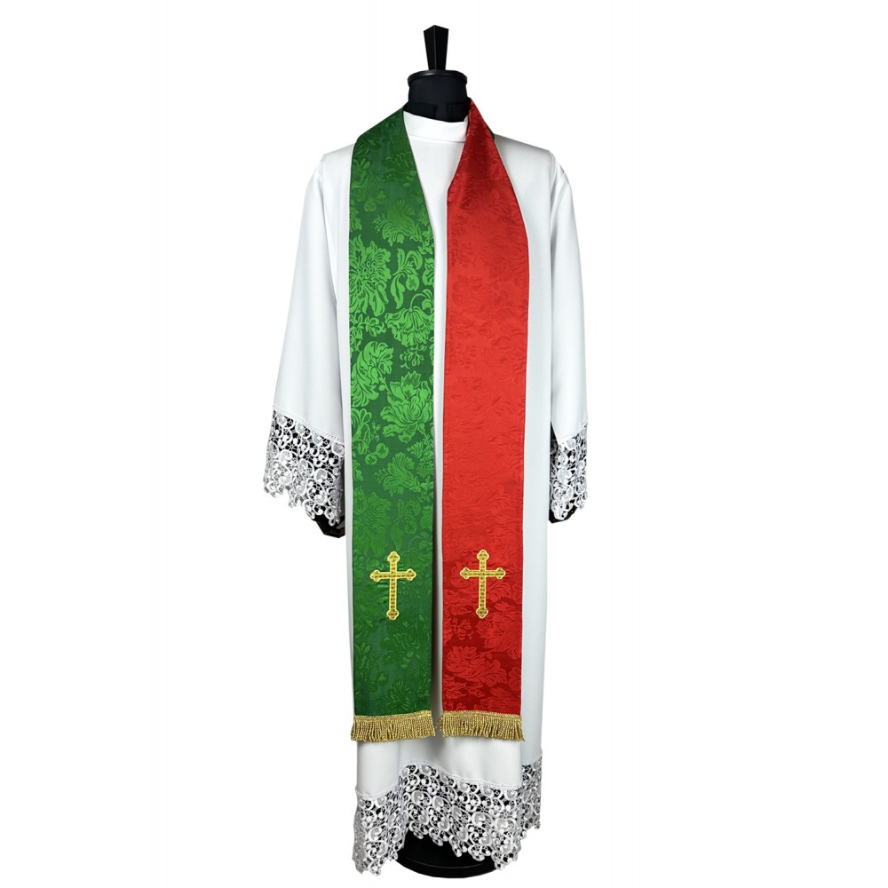 Stuła haftowana dwustronna- czerwono-zielona - EUCHARYSTYCZNE - Nowość