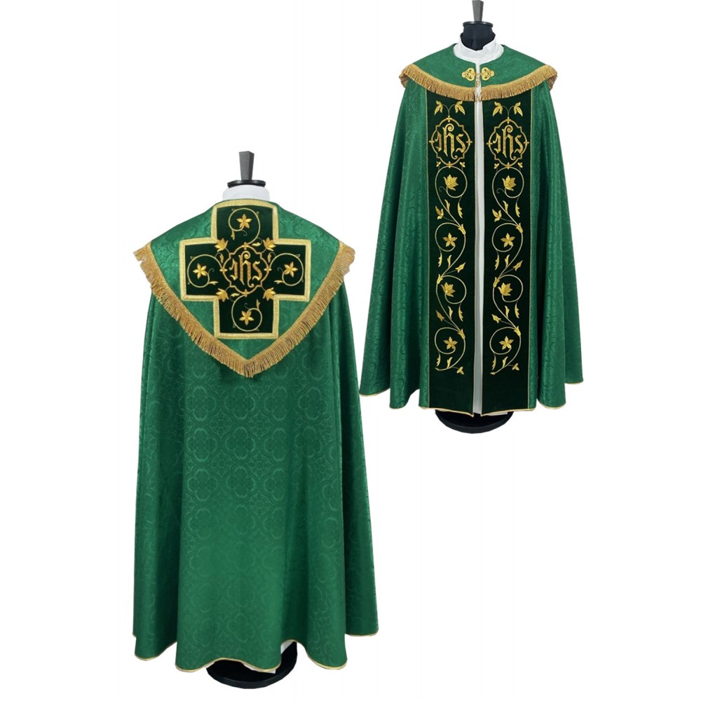 Kapa haftowana zielona - KAPY LITURGICZNE - zdjęcie 2