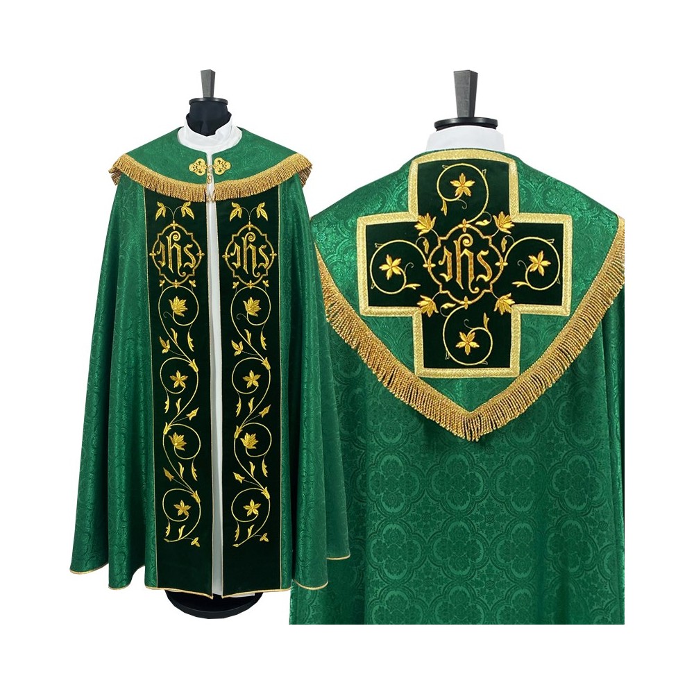 Kapa haftowana zielona - KAPY LITURGICZNE - Nowość