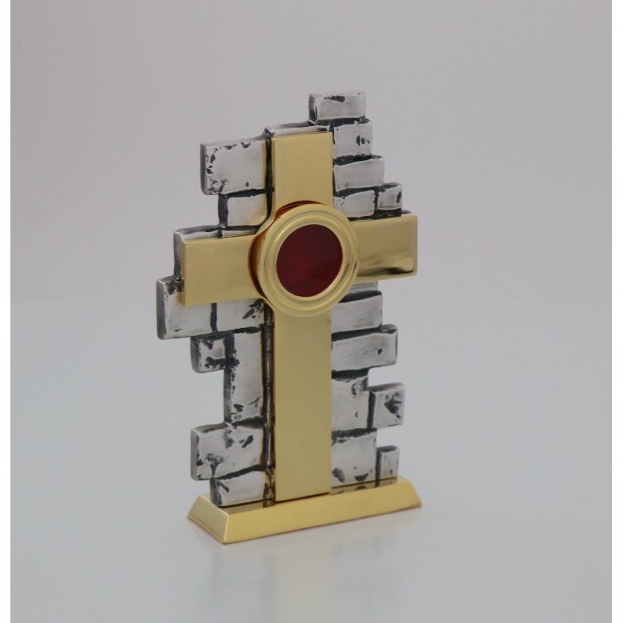 Relikwiarz w kształcie krzyża 19 cm - św. Maksymilian Kolbe - RELIKWIARZE