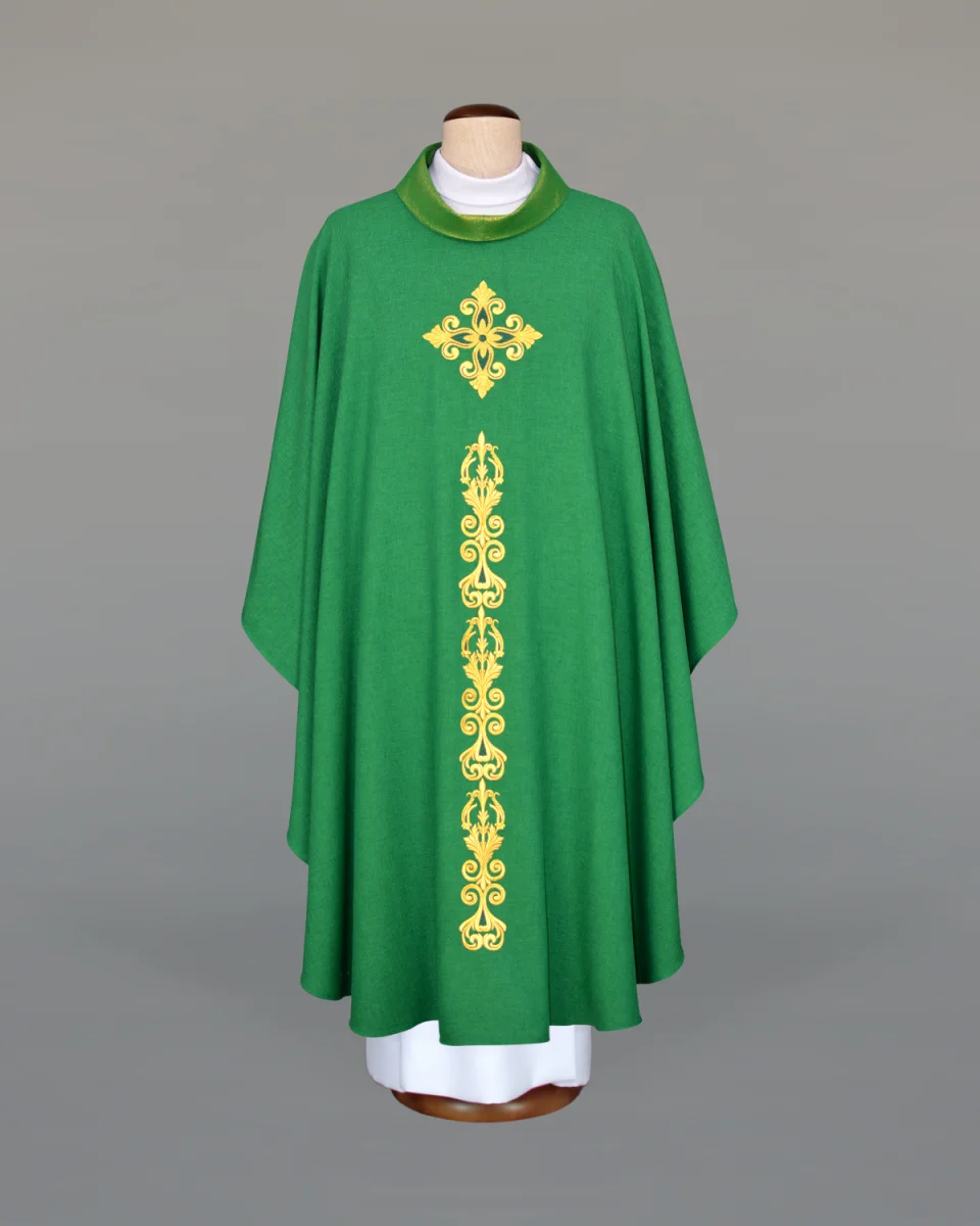 Ornat haftowany zielony - krzyż