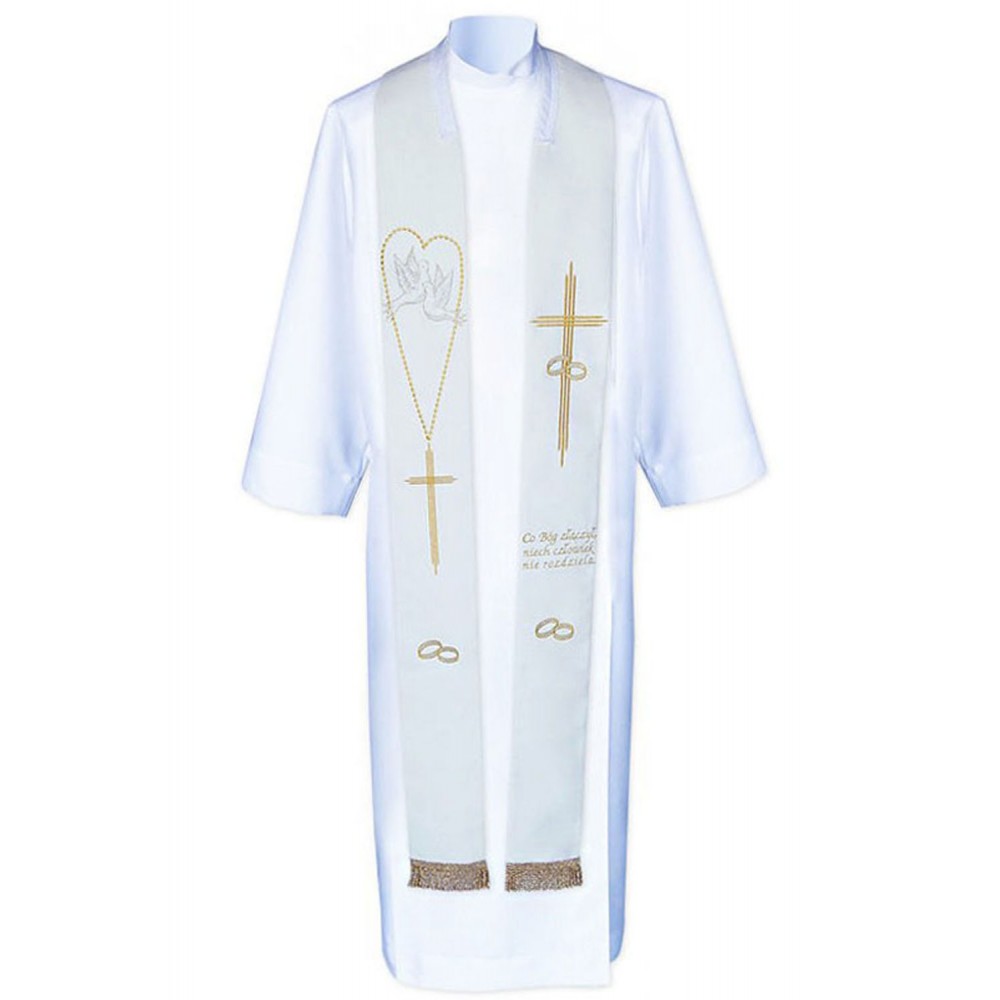 Stuła ślubna haftowana (2) - EUCHARYSTYCZNE - zdjęcie 5