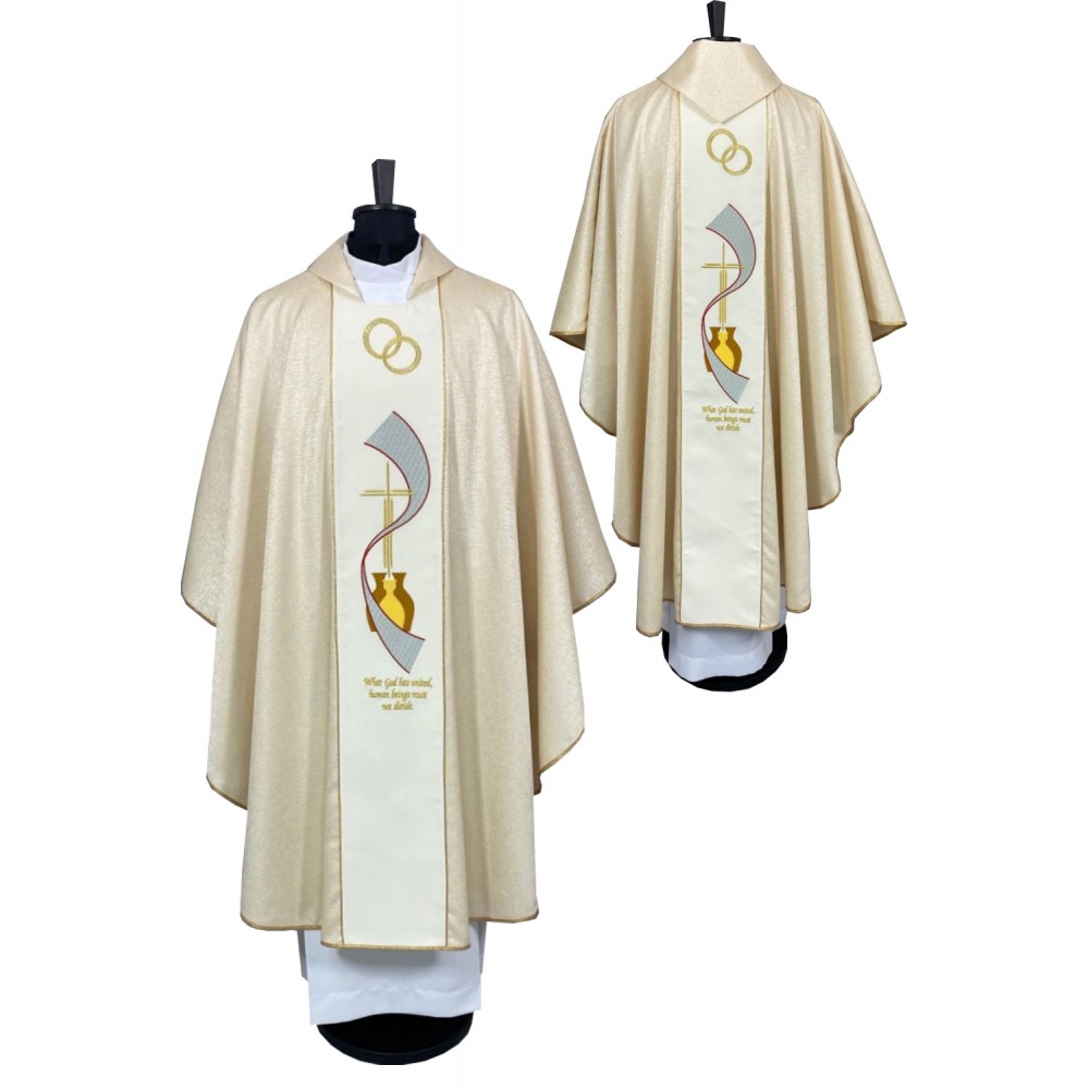 Ornat ślubny złoty haftowany (A) - Ornaty ślubne - zdjęcie 3
