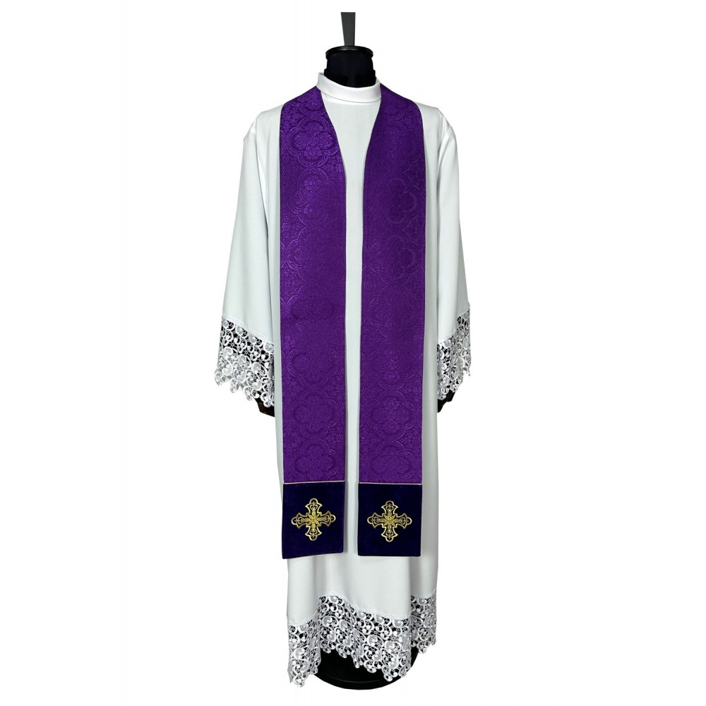 Stuła kapłańska - tkanina żakard - kolory liturgiczne - KONCELEBRA