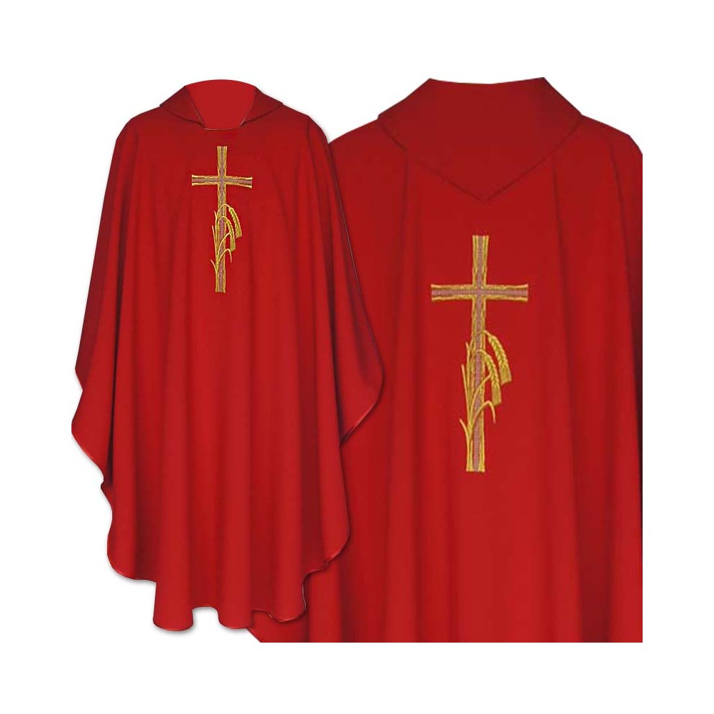 Ornat krzyż + kłosy (kolory liturgiczne) - Ornaty haftowane - zdjęcie 4