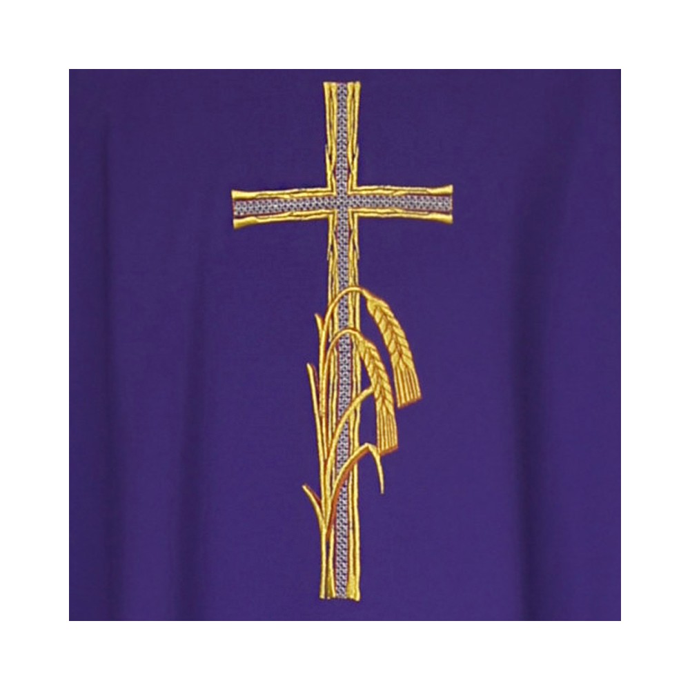 Ornat krzyż + kłosy (kolory liturgiczne) - Ornaty haftowane - zdjęcie 3