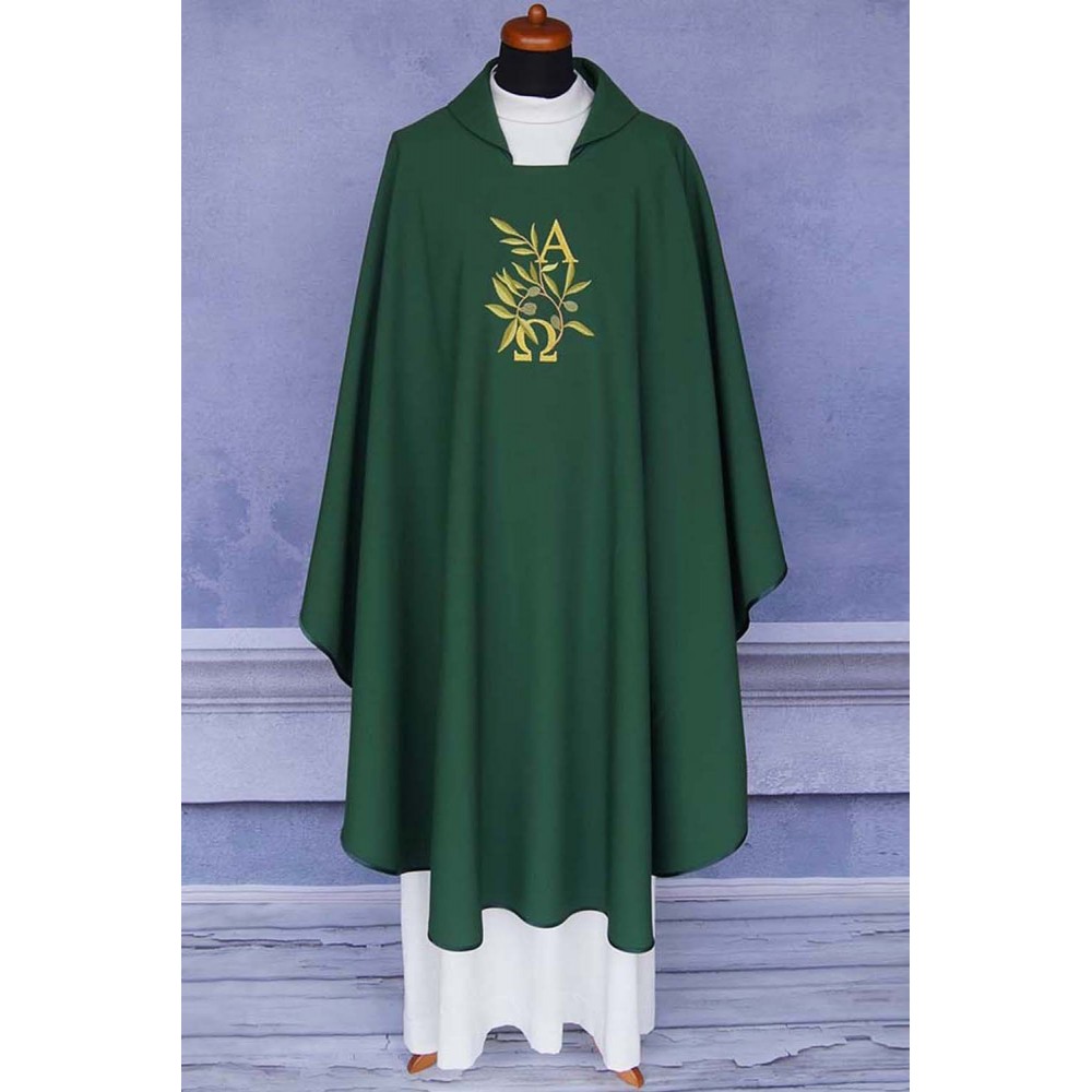 Ornat Alfa Omega+kłosy (kolory liturgiczne) - Ornaty haftowane - zdjęcie 8
