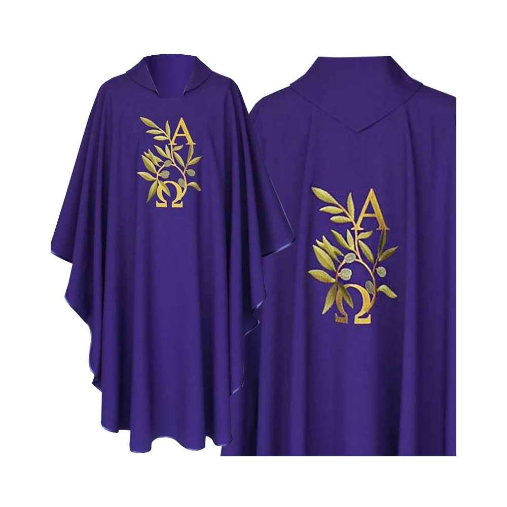 Ornat Alfa Omega+kłosy (kolory liturgiczne) - Ornaty haftowane - zdjęcie 7
