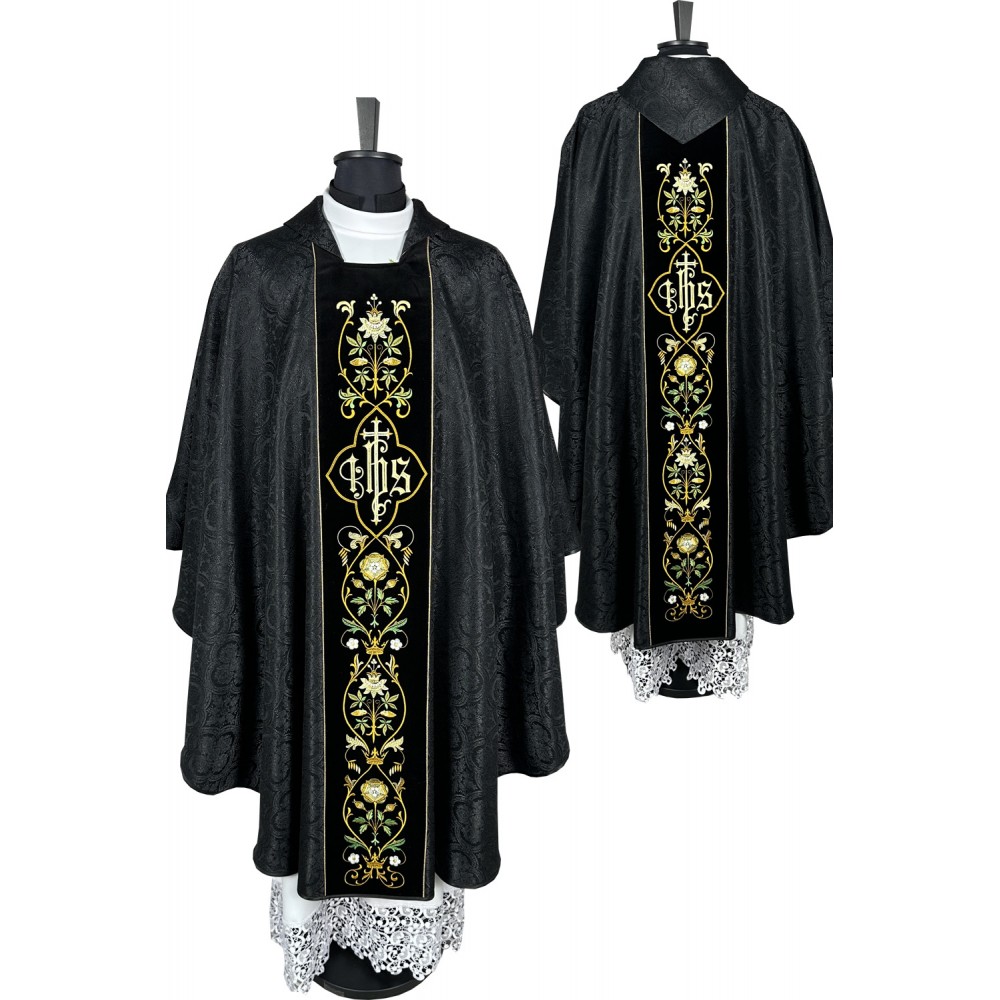 Ornat gotycki IHS żakard - kolory liturgiczne (16) - Ornaty haftowane - zdjęcie 7