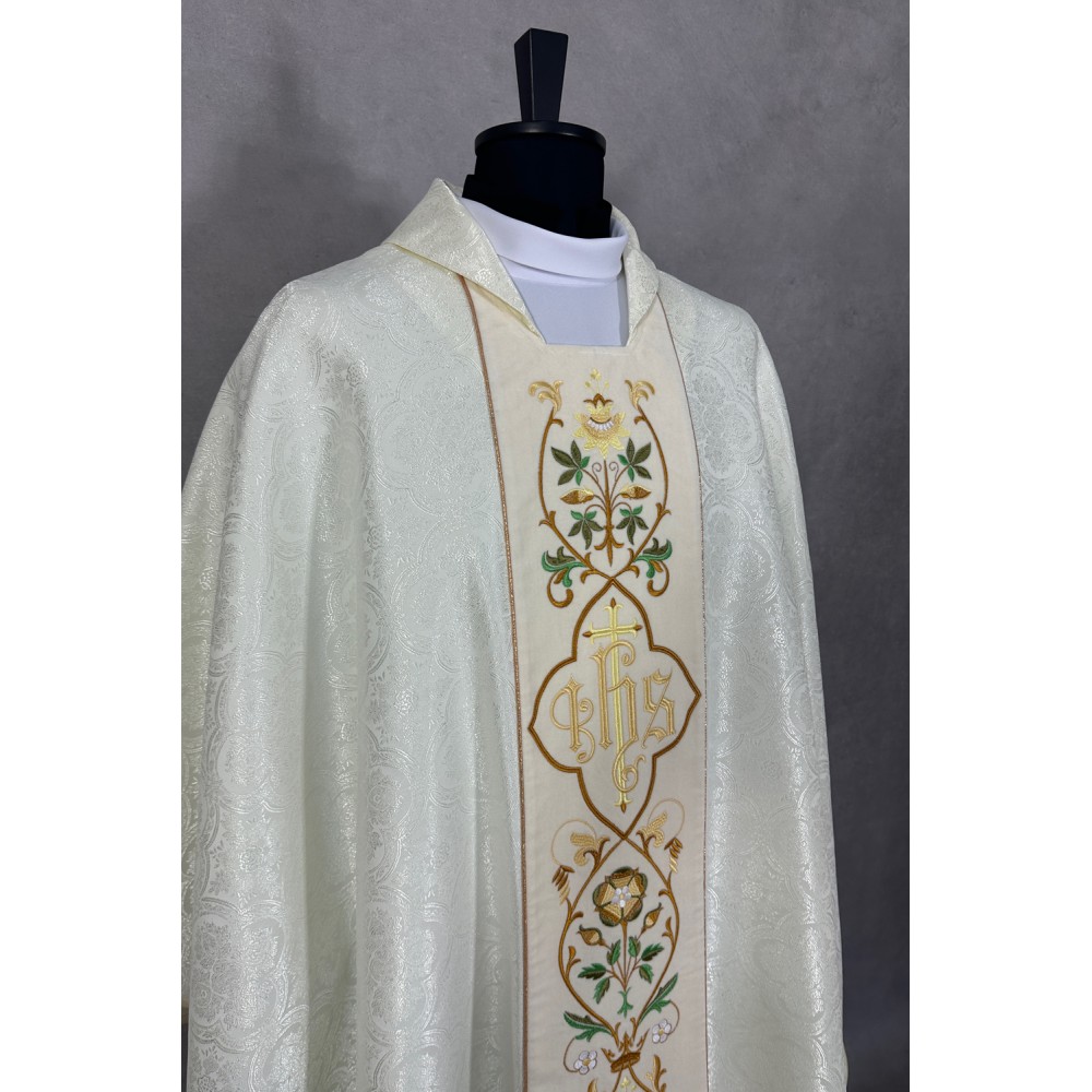 Ornat gotycki IHS żakard - kolory liturgiczne (16) - Ornaty haftowane - zdjęcie 8