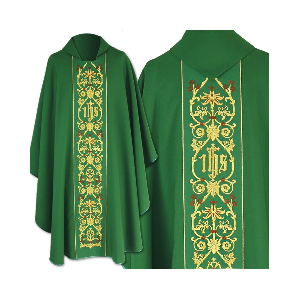 Ornat gotycki IHS - kolory liturgiczne (18) - Ornaty haftowane - zdjęcie 6