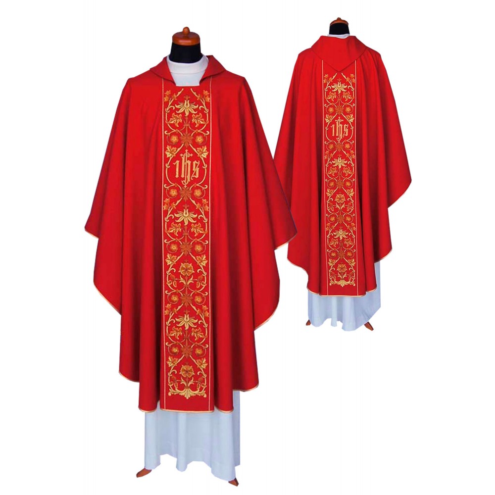 Ornat gotycki IHS - kolory liturgiczne (18) - Ornaty haftowane - zdjęcie 8