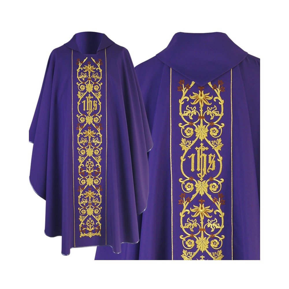 Ornat gotycki IHS - kolory liturgiczne (18) - Ornaty haftowane - zdjęcie 7
