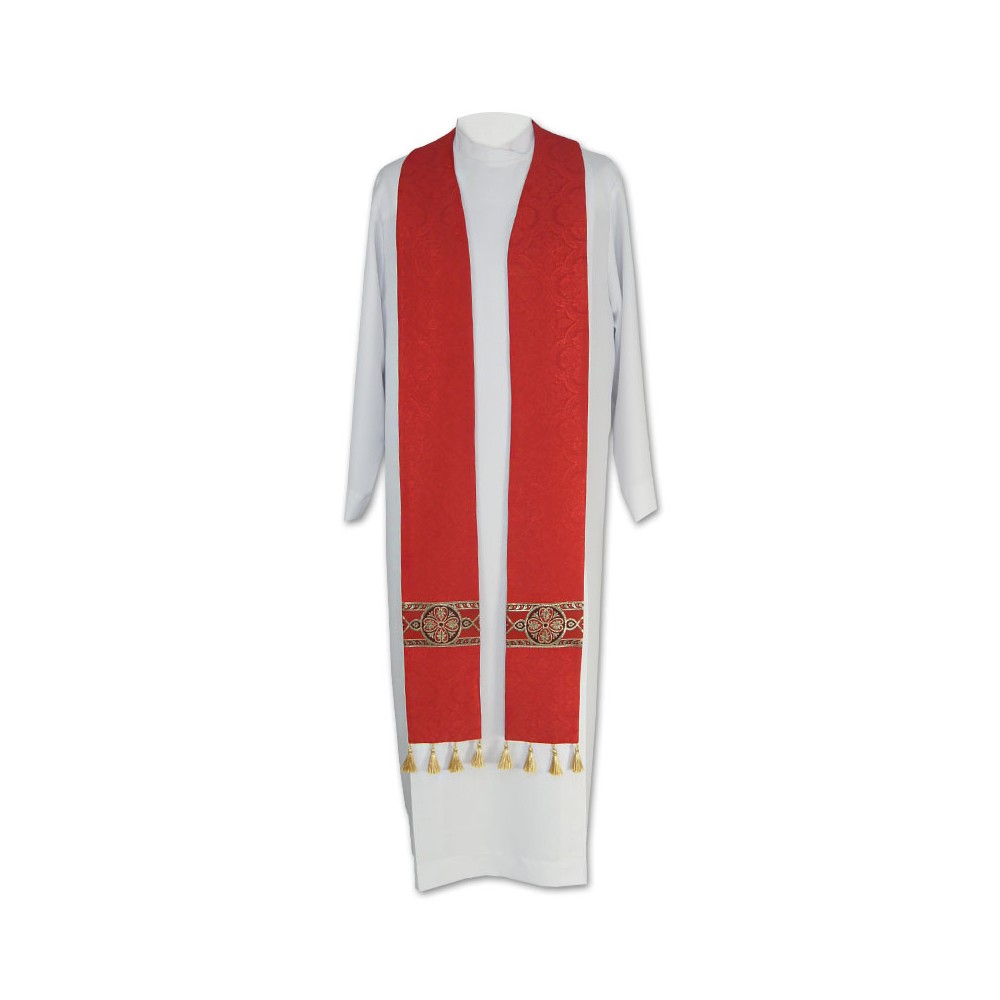 Stuła kapłańska z chwostami, żakard (kolory liturgiczne) - KONCELEBRA - zdjęcie 6