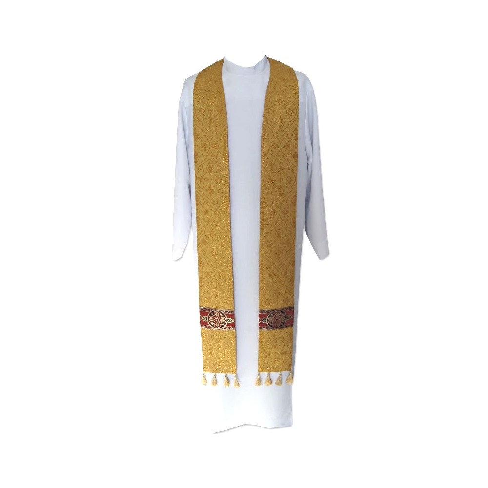 Stuła kapłańska z chwostami, żakard (kolory liturgiczne) - KONCELEBRA - zdjęcie 8