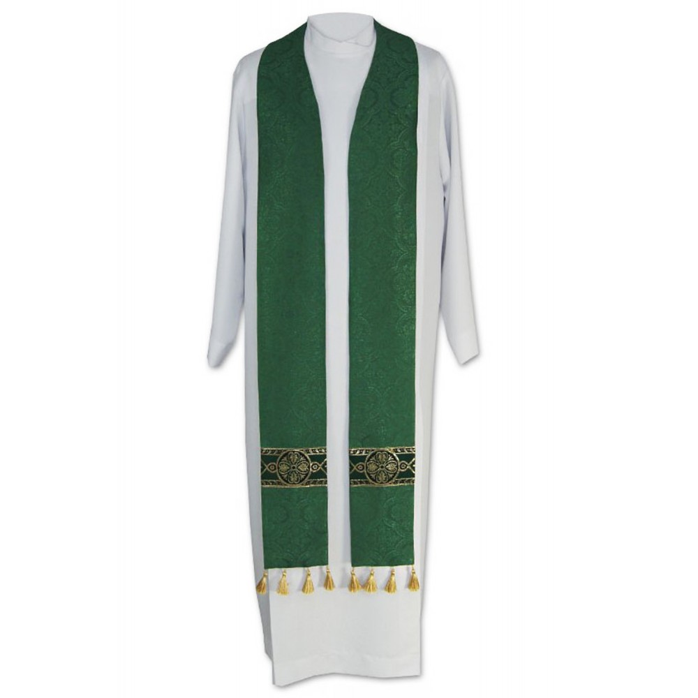 Stuła kapłańska z chwostami, żakard (kolory liturgiczne) - KONCELEBRA - zdjęcie 7