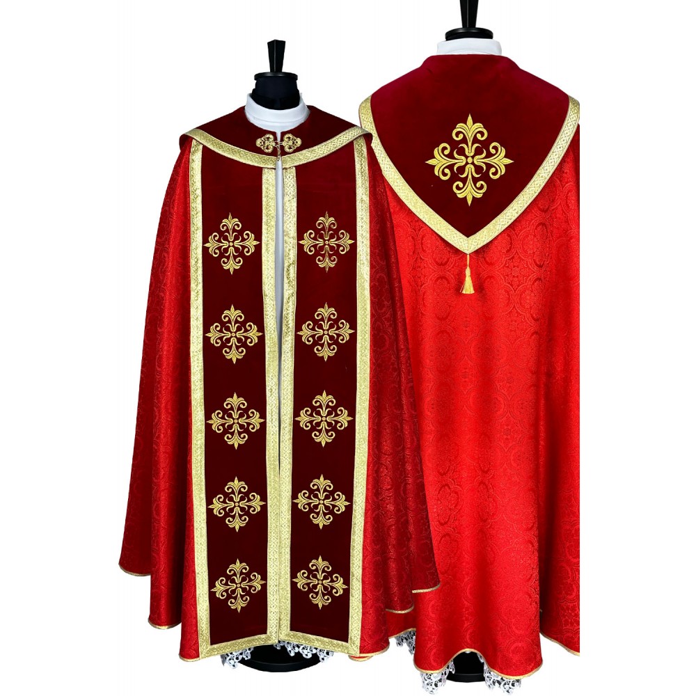 Kapa wzór gotycki - tkanina żakard - kolory liturgiczne (11) - KAPY LITURGICZNE - zdjęcie 9