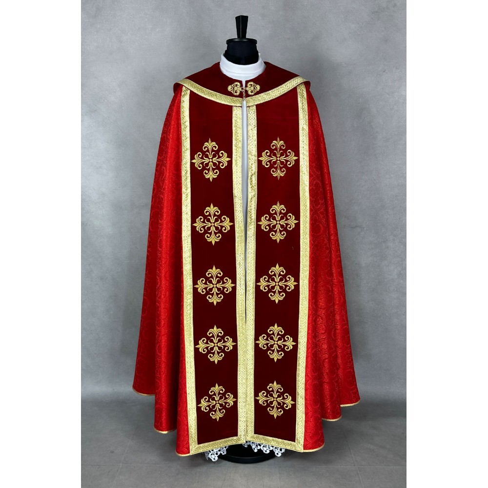 Kapa wzór gotycki - tkanina żakard - kolory liturgiczne (11) - KAPY LITURGICZNE - zdjęcie 8