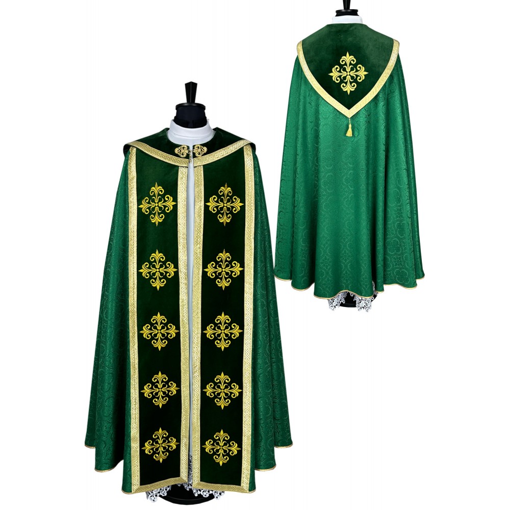 Kapa wzór gotycki - tkanina żakard - kolory liturgiczne (11) - KAPY LITURGICZNE - zdjęcie 6