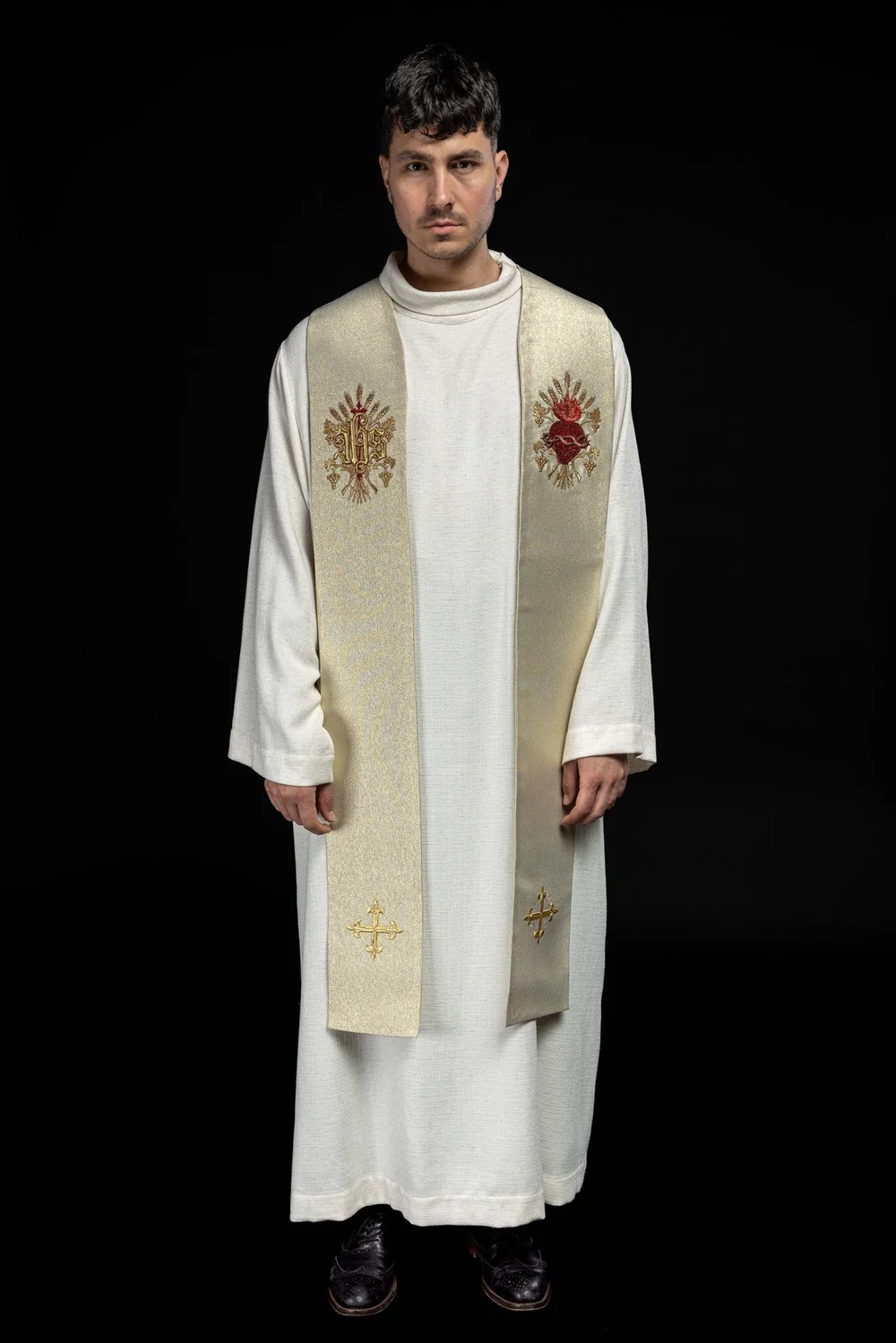 Stuła haftowana - Serce Jezusa (159) - SZATY LITURGICZNE
