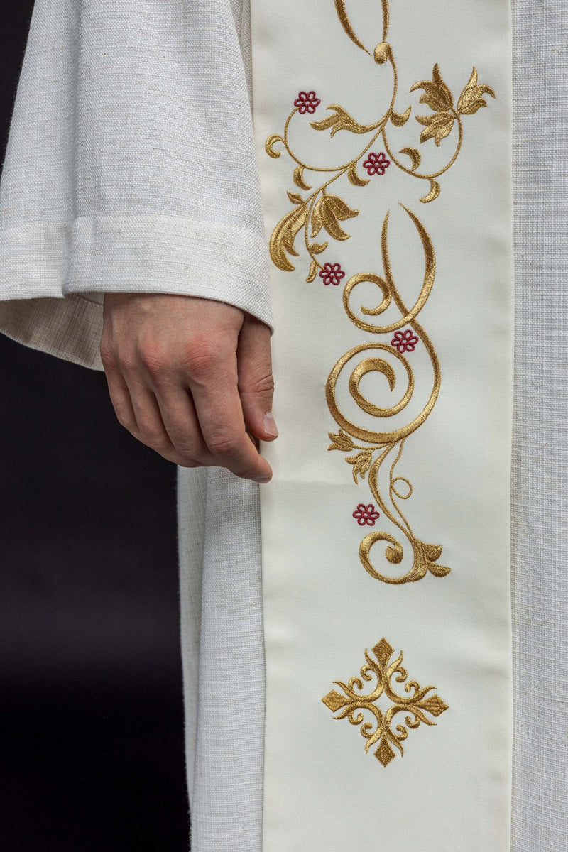 Stuła haftowana - Kielich + IHS (411) - EUCHARYSTYCZNE - zdjęcie 5