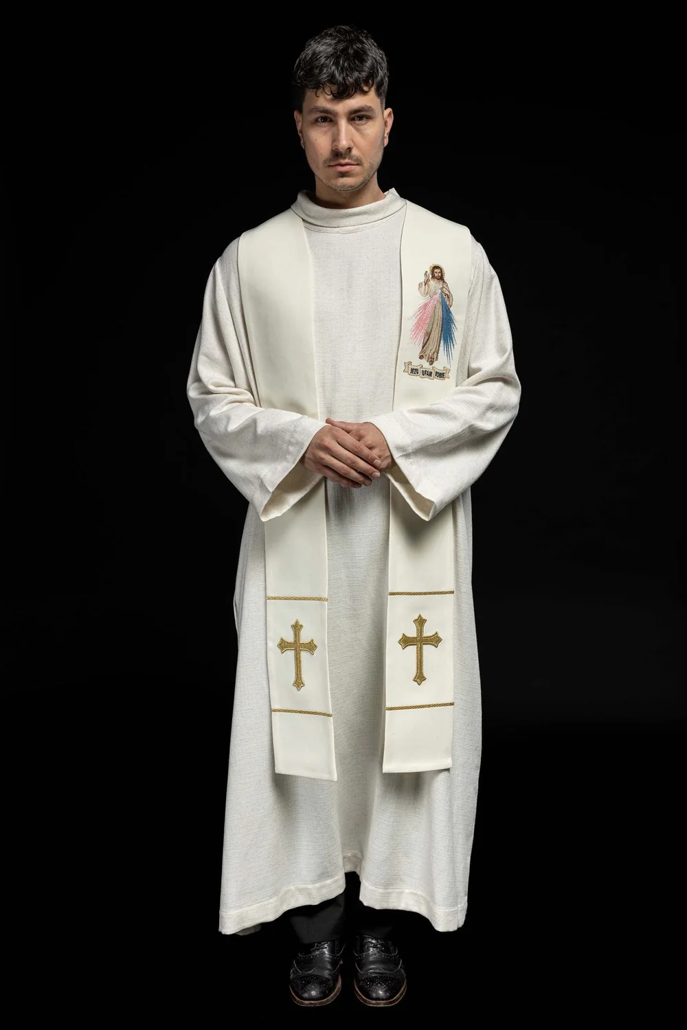 Stuła haftowana - Jezus Miłosierny (71) - Z POSTACIAMI - zdjęcie 3