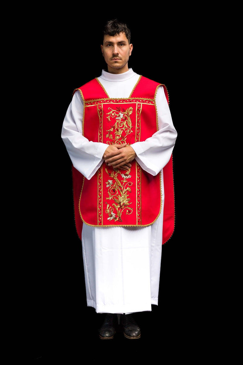 Ornat rzymski haftowany IHS - kolory liturgiczne (40) - Ornaty rzymskie - zdjęcie 5