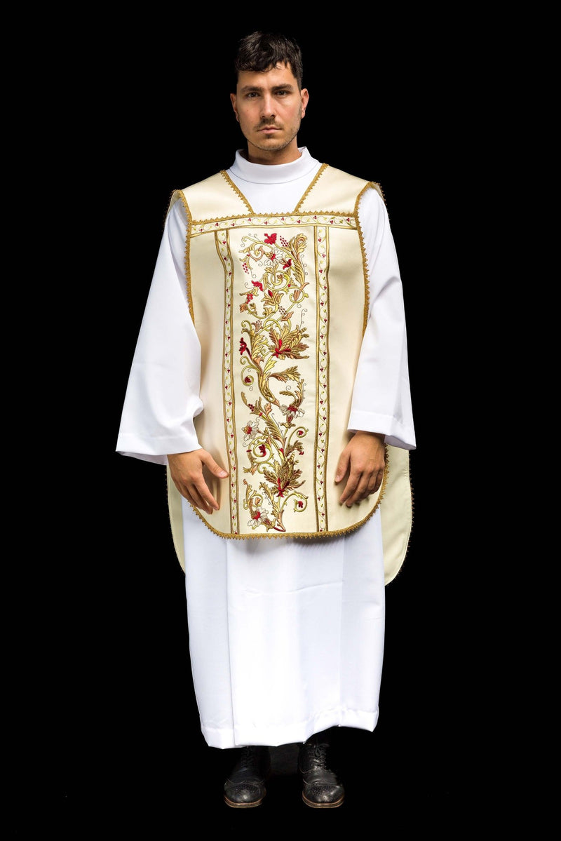 Ornat rzymski haftowany IHS - kolory liturgiczne (40) - Ornaty rzymskie - zdjęcie 7
