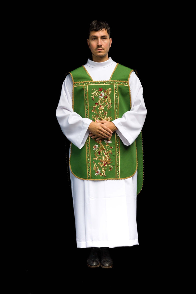 Ornat rzymski haftowany IHS - kolory liturgiczne (40) - Ornaty rzymskie - zdjęcie 10