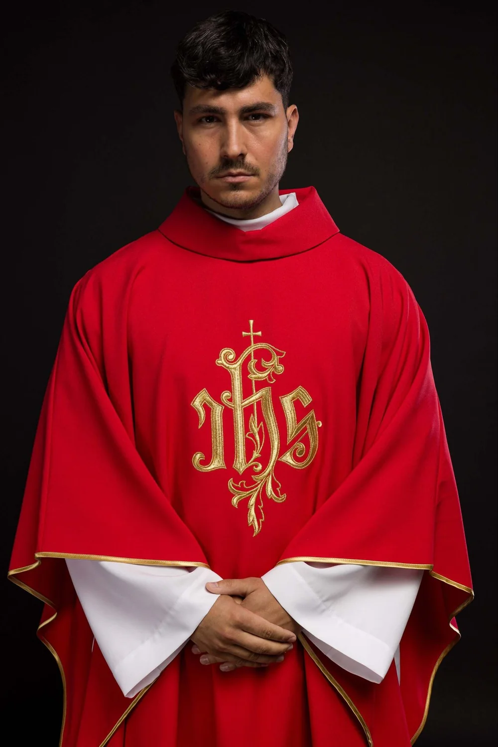 Ornat haftowany IHS - kolory liturgiczne (41) - Ornaty haftowane - zdjęcie 8