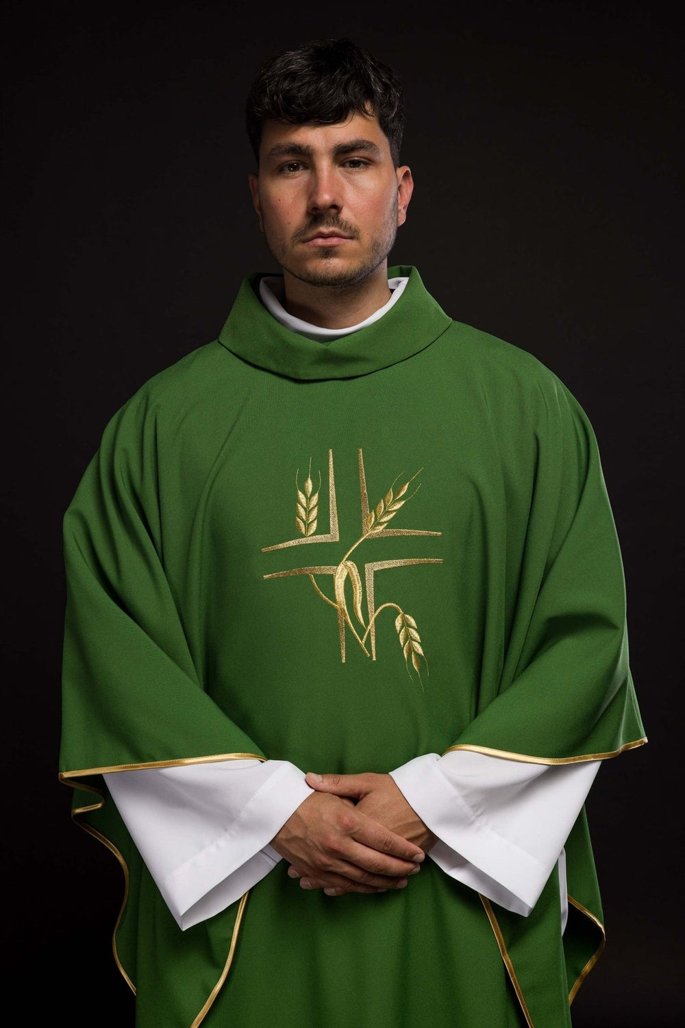 Ornat haftowany Krzyż + kłosy - kolory liturgiczne (42) - Ornaty haftowane - zdjęcie 5
