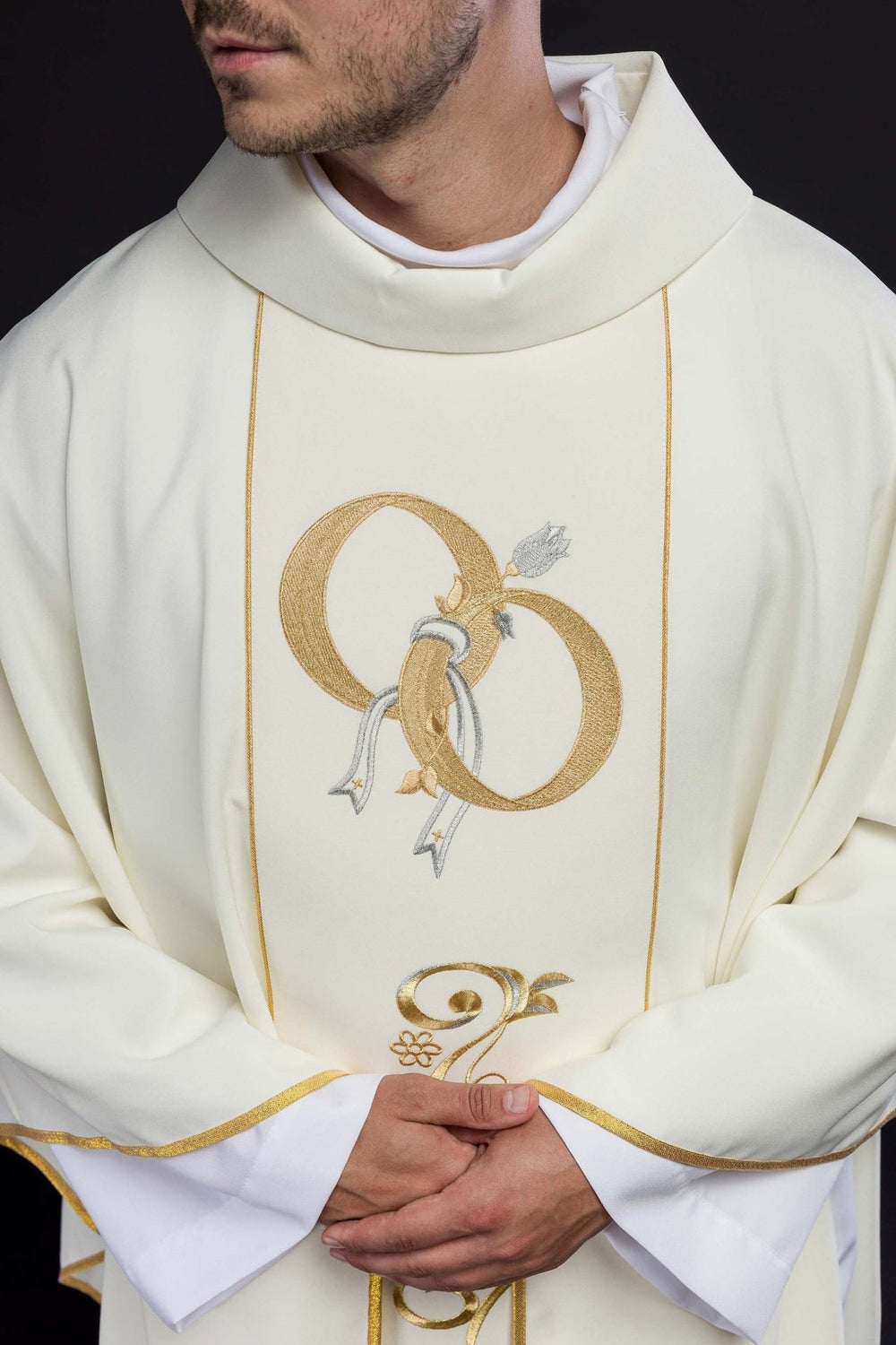 Ornat haftowany ślubny - ecru - Ornaty ślubne - zdjęcie 3