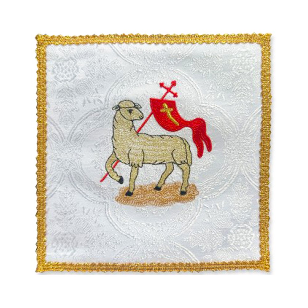 Palka haftowana motyw Baranka Bożego