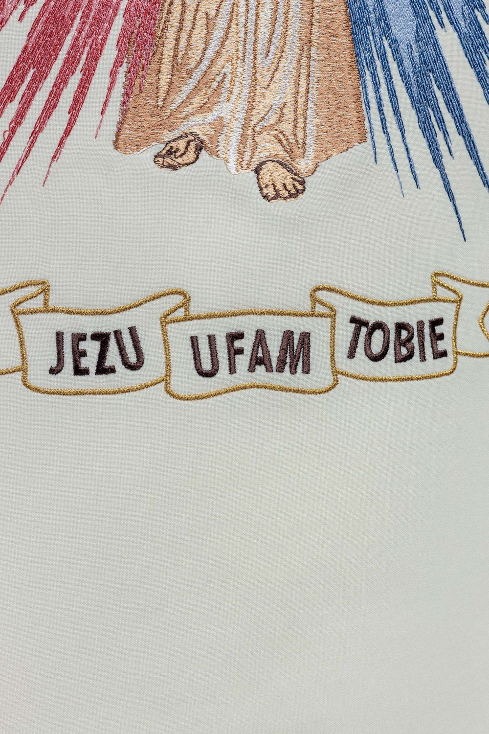 Ornat haftowany Jezu Ufam Tobie - ecru lub złoty (H17) - Ornaty z Jezusem - zdjęcie 4
