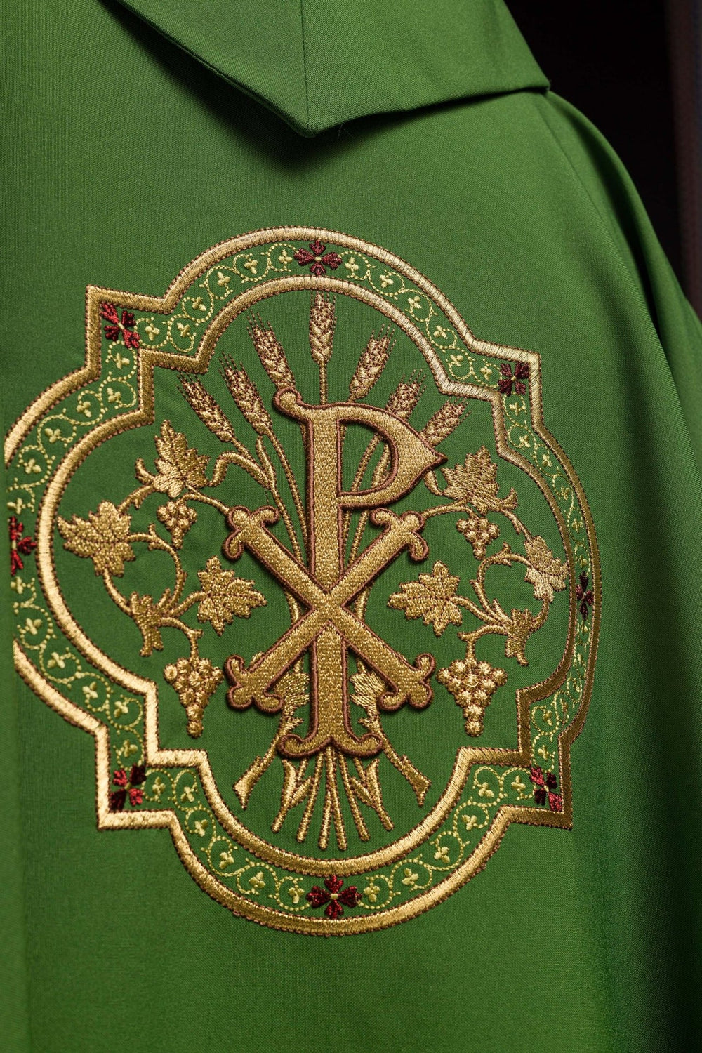 Ornat haftowany IHS i PAX - zielony (H29) - Ornaty zielone - zdjęcie 6